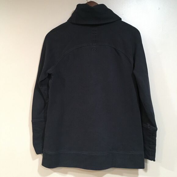 Lululemon Womens 6 Sweatshirt Top Funnel Neck Black Pocket Lounge Athleisure Gym - Picture 5 of 11